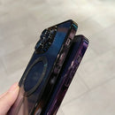 Luxo magnético para magsafe carga sem fio chapeamento caso claro para iphone 11