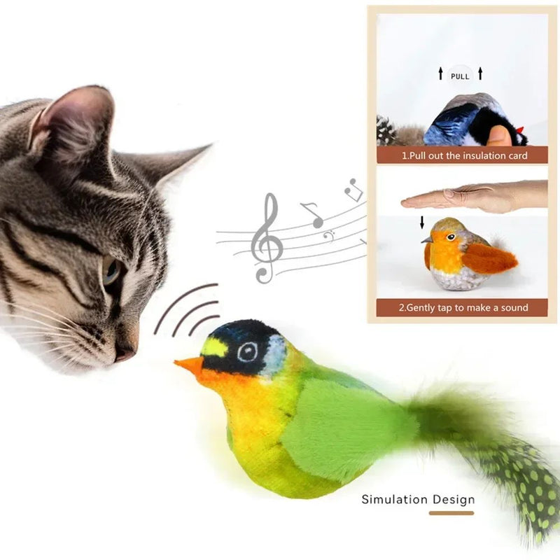 Passarinho Elétrico com Som para Gatos