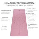 Tapete para ginástica com camada dupla antiderrapante com linha de posição