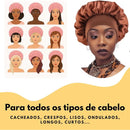 Kit Touca de Cetim Double-Sided com Regulador e Ferro de Frisar (2 unidades)